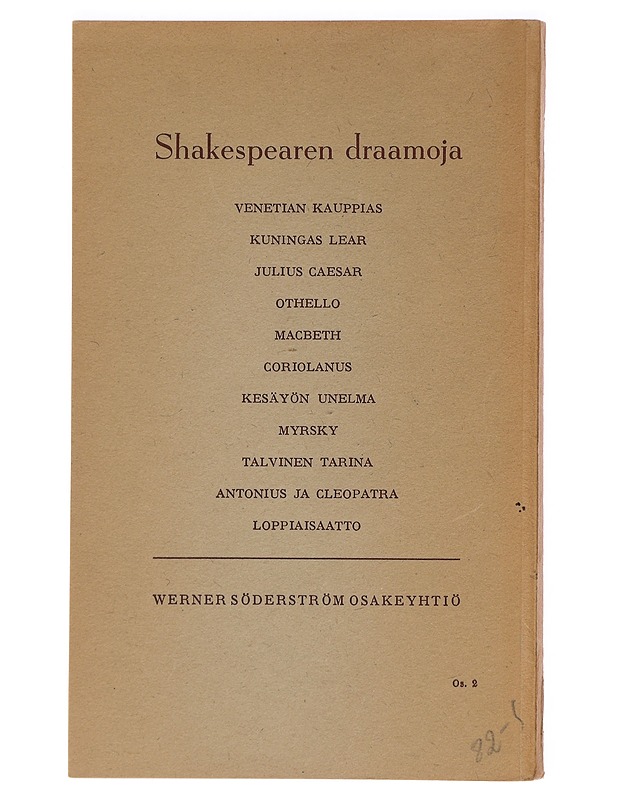 Kuningas Lear - Shakespeare. William - Romaanit ja novellit - 10105461432 - 1