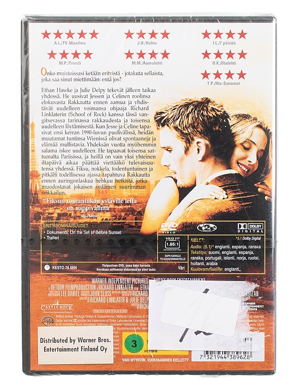 Rakkautta ennen auringonlaskua - DVD - DVD-elokuvat - 10105461481 - 1