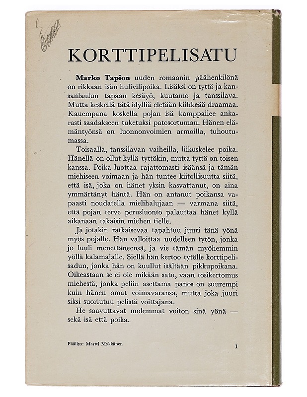 Korttipelisatu - Tapio, Marko - Romaanit ja novellit - 10105461547 - 1