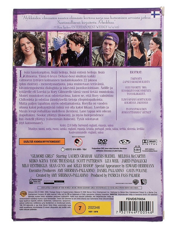 Gilmoren tytöt: kausi 3 - DVD - DVD-elokuvat - 10105461575 - 1