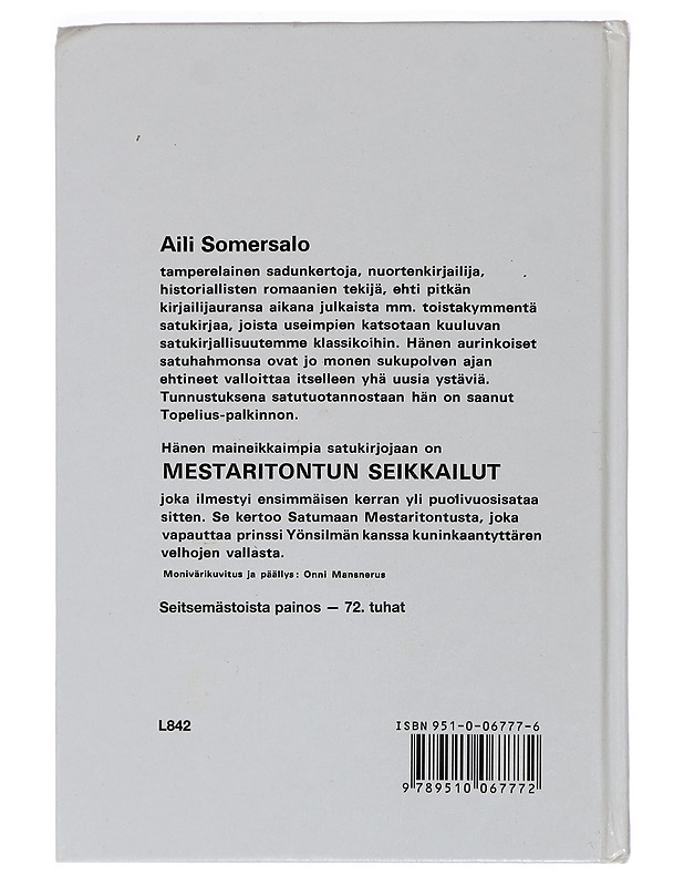 Mestaritontun seikkailut - Somersalo, Aili - Lastenkirjat - 10105461715 - 1