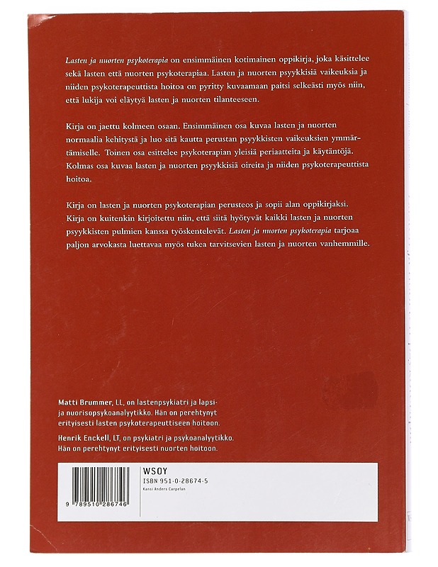 Lasten ja nuorten psykoterapia - Brummer, Matti - Tietokirjat ja oppaat - 10105461744 - 1