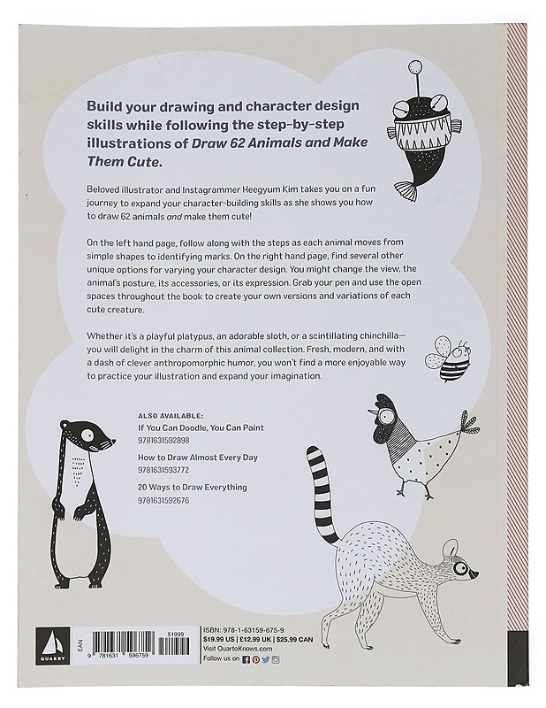 Draw 62 Animals and Make Them Cute - Heegyum Kim - Harrastekirjat - 10105461908 - 1