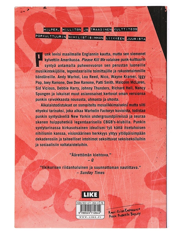 Please kill me : punkin sensuroimaton esihistoria - McNeil, Legs - Historiakirjat - 10105462075 - 1