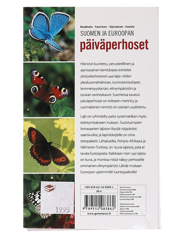Suomen ja Euroopan päiväperhoset - Haahtela, Tari - Tietokirjat ja oppaat - 10105462196 - 1