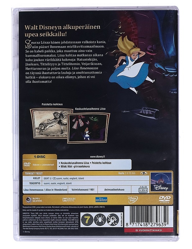 Walt Disney Liisa Ihmemaassa - DVD - DVD-elokuvat - 10105462269 - 1