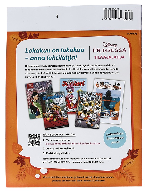 Disney Prinsessa 10/2024 puuhalehti - Lehdet - 10105462291 - 1
