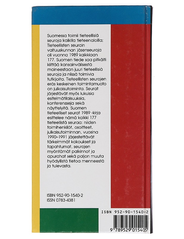 Suomen tieteelliset seurat 1989 - Rydman, Jan - Tietokirjat ja oppaat - 10105462349 - 1
