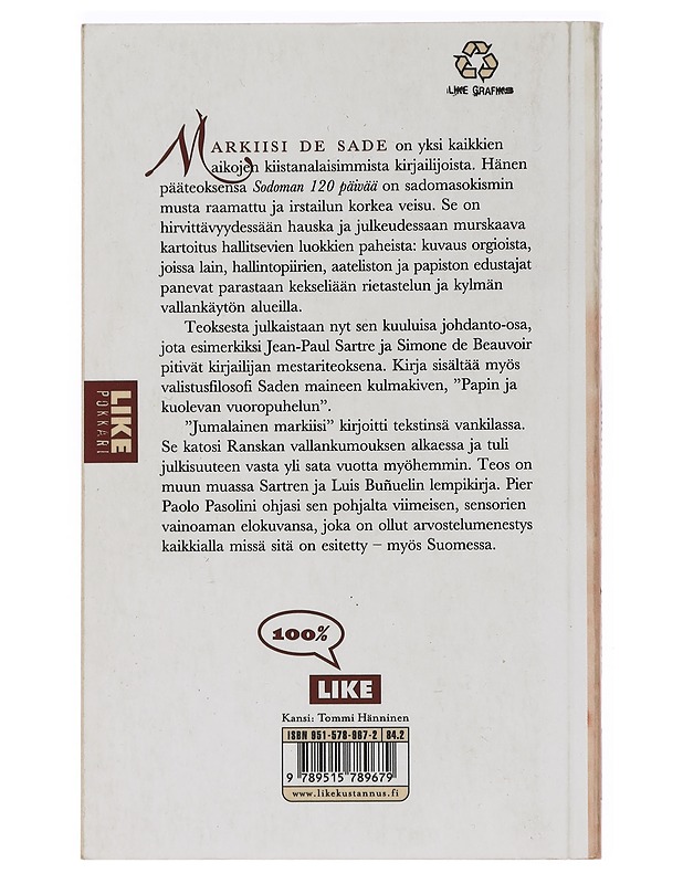 Sodoman 120 päivää - Markiisi de Sade - Romaanit ja novellit - 10105462364 - 1