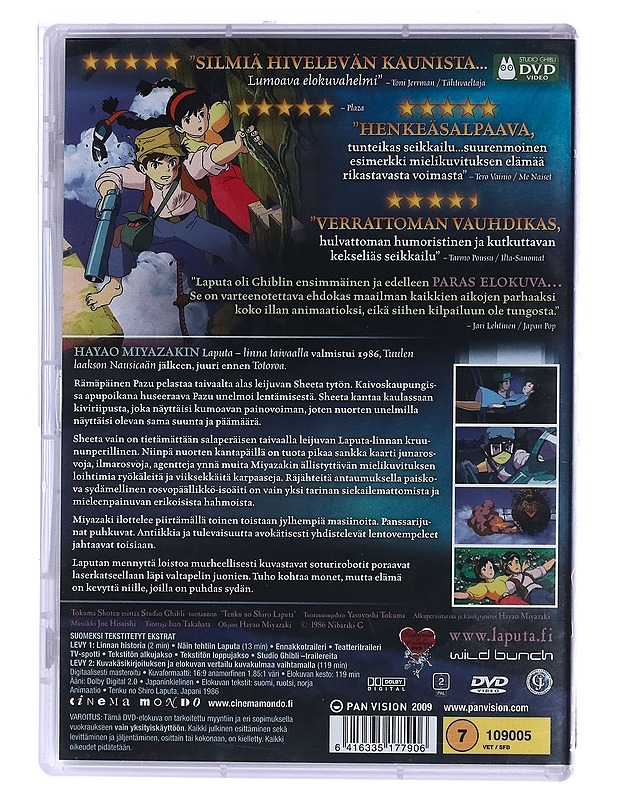 Ghibli: Laputa linna taivaalla - DVD - DVD-elokuvat - 10105462407 - 1