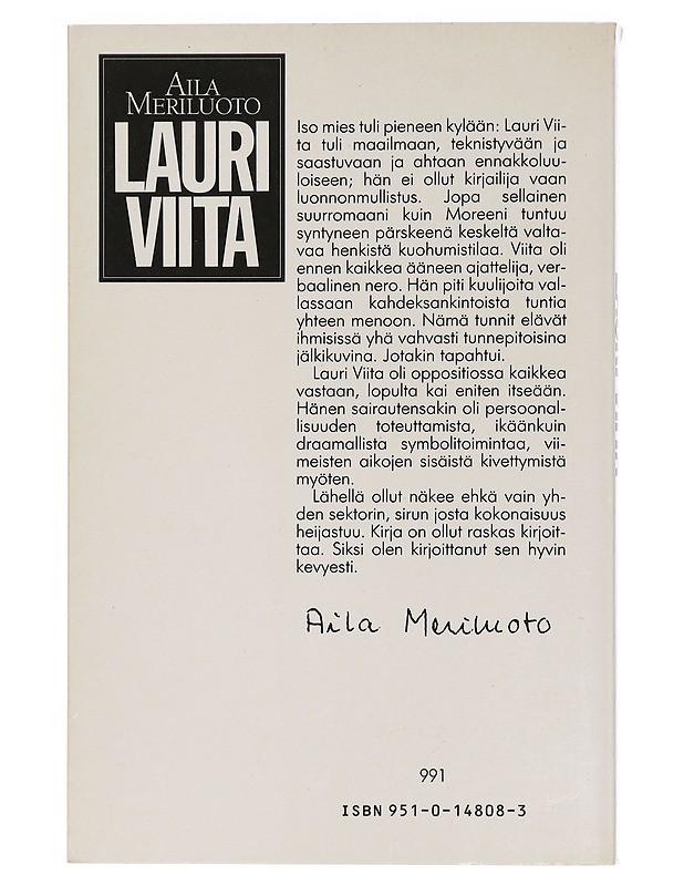 Lauri Viita : legenda jo eläessään - Aila Meriluoto - Elämäkerrat ja muistelmat - 10105462441 - 1