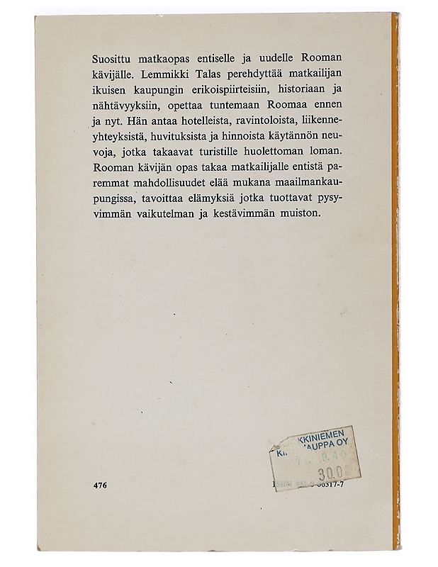 Rooman kävijän opas - Talas, Lemmikki - Tietokirjat ja oppaat - 10105462476 - 1