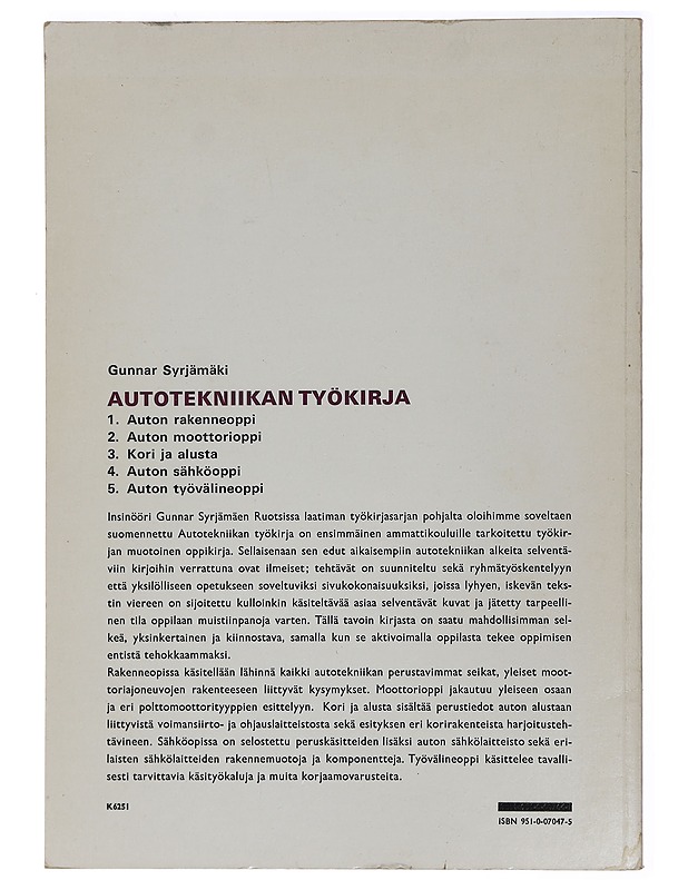 Autotekniikan työkirja 2 : auton moottorioppi - Gunnar Syrjämäki - Tietokirjat ja oppaat - 10105462605 - 1