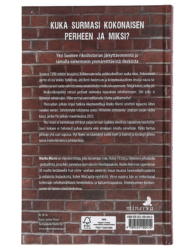 Kirkkonummen kolmoissurma - Marko Niemi - Elämäkerrat ja muistelmat - 10105462667 - 1