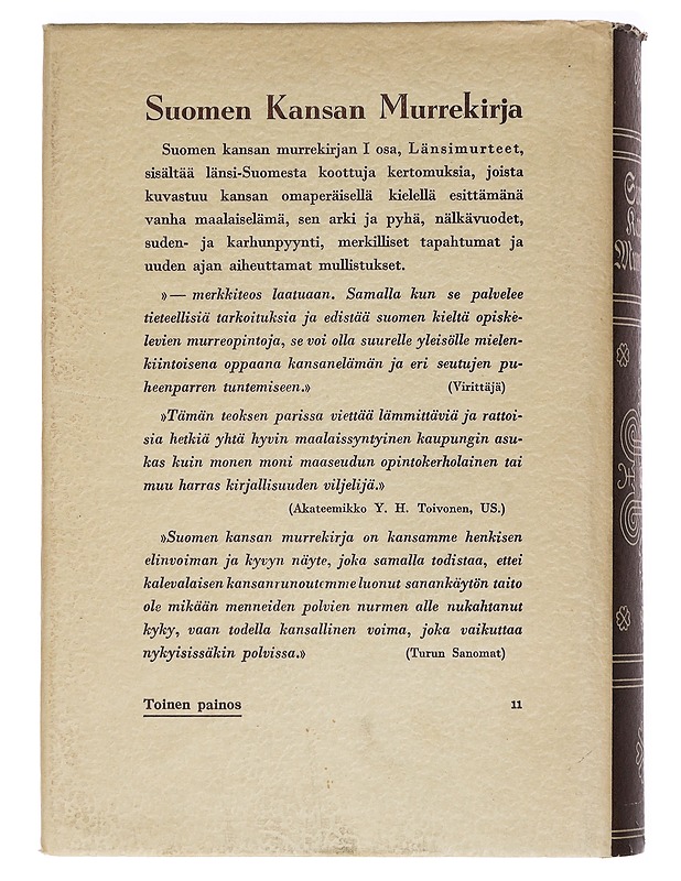 Suomen Kansan Murrekirja Lansimurteet - Historiakirjat - 10105462811 - 1