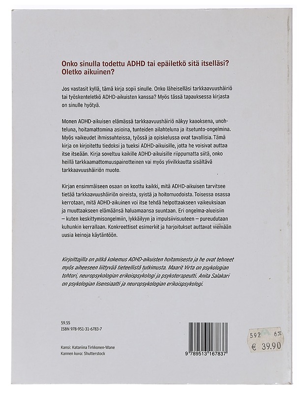 ADHD-aikuisen selviytymisopas : tutkittua tietoa ja käytännön vinkkejä - Virta, Maarit - Tietokirjat ja oppaat - 10105462836 - 1