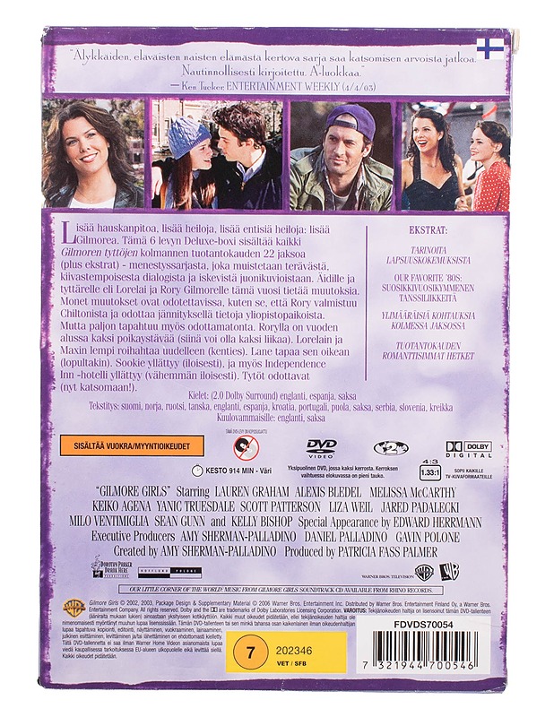 Gilmoren tytöt: kausi 3 - DVD - DVD-elokuvat - 10105462839 - 1