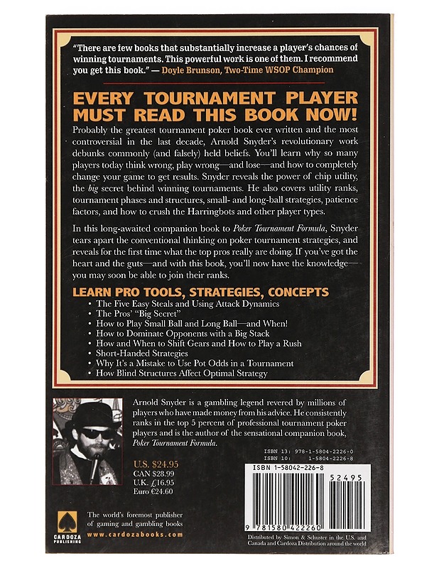 The Poker Tournament Formula 2: Advanced Strategies for Big Money Tournamets - Snyder, Arnold - Tietokirjat ja oppaat - 10105462941 - 1