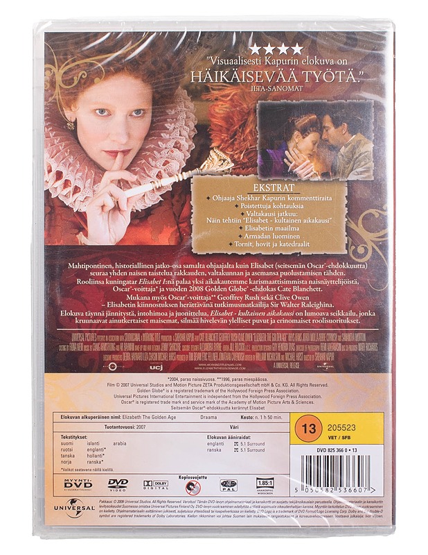 Elisabet Kultainen Aikakausi - DVD - DVD-elokuvat - 10105463080 - 1