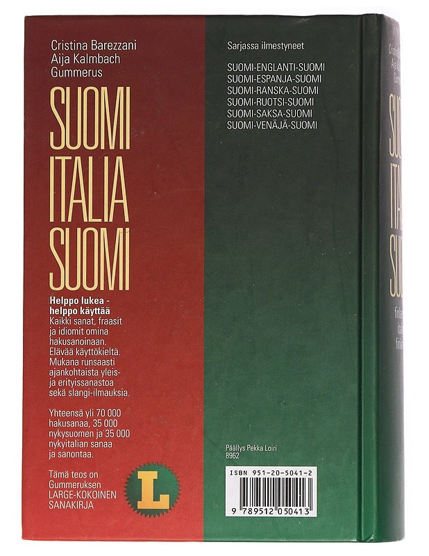 Sanakirja: Suomi-italia-suomi,  Dizionario finlandese-italiano-finlandese - Barezzani, Cristina - Tietokirjat ja oppaat - 10105463142 - 1