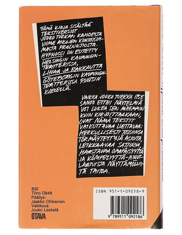 Hypnoosi, Lihaa ja rakkautta - Turkka, Jouko - Romaanit ja novellit - 10105463159 - 1