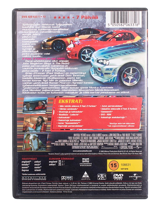 2 Fast 2 Furious - DVD - DVD-elokuvat - 10105463210 - 1