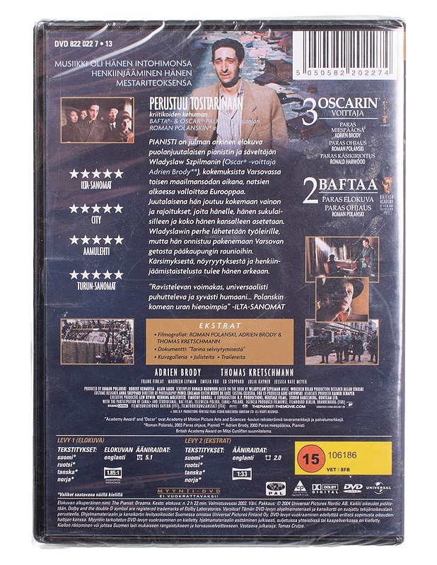 Pianisti - DVD - DVD-elokuvat - 10105463255 - 1