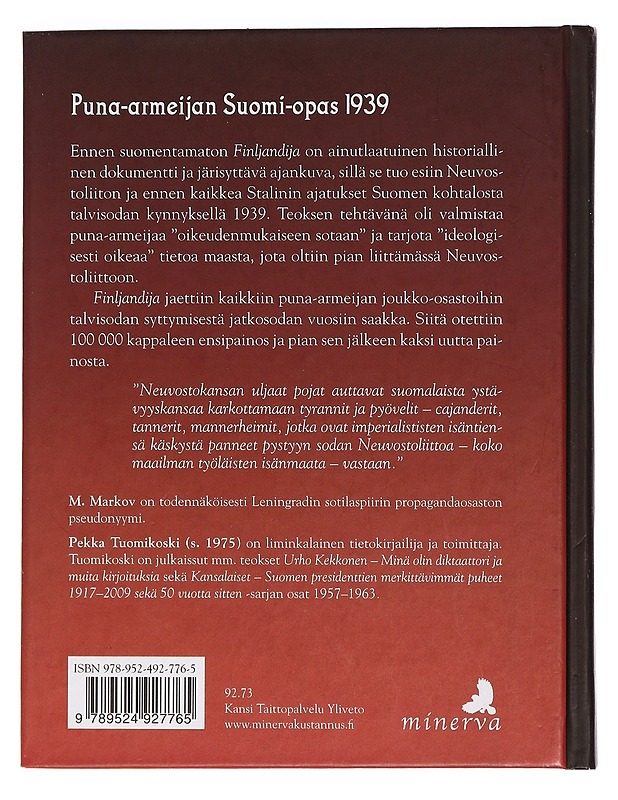Finljandija : puna-armeijan Suomi-opas 1939 - Markov, M. - Historiakirjat - 10105463262 - 1