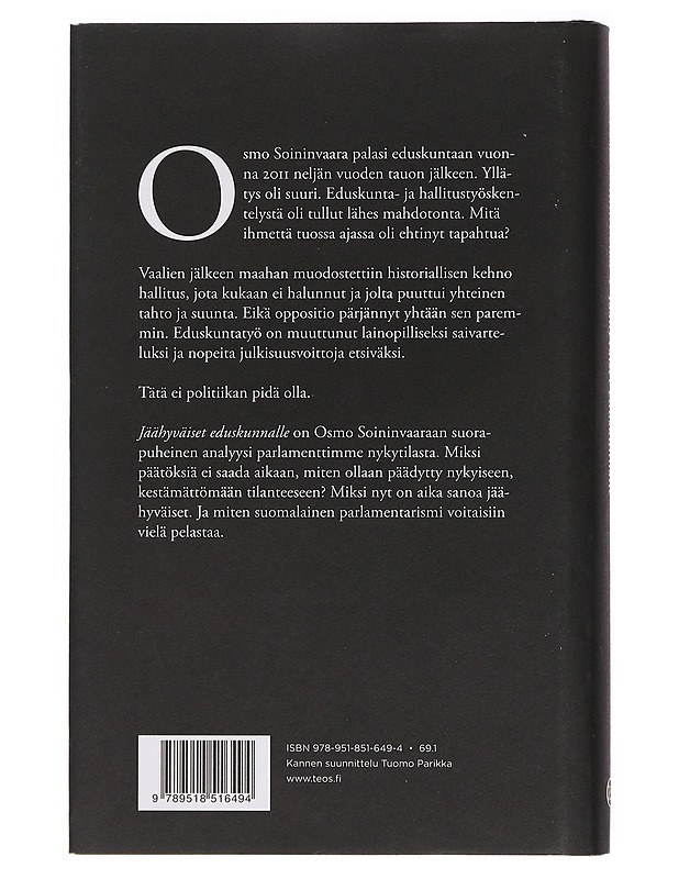 Jäähyväiset eduskunnalle - Soininvaara, Osmo - Elämäkerrat ja muistelmat - 10105463409 - 1