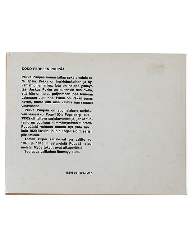 Puupään parhaat. 1 : sarjakuvia - Fogerberg, Ola - Sarjakuvat - 10105463475 - 1