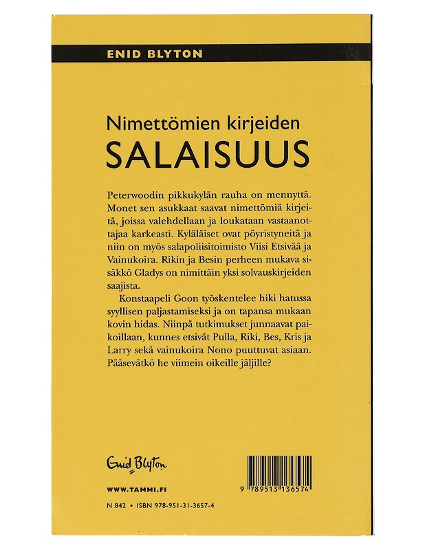 Nimettömien kirjeiden salaisuus - Enid Blyton - Nuorten kirjat - 10105463657 - 1