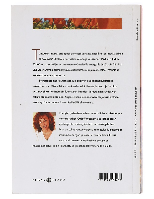 Myönteinen energia - Orloff, Judith - Hyvinvointikirjat - 10105463662 - 1