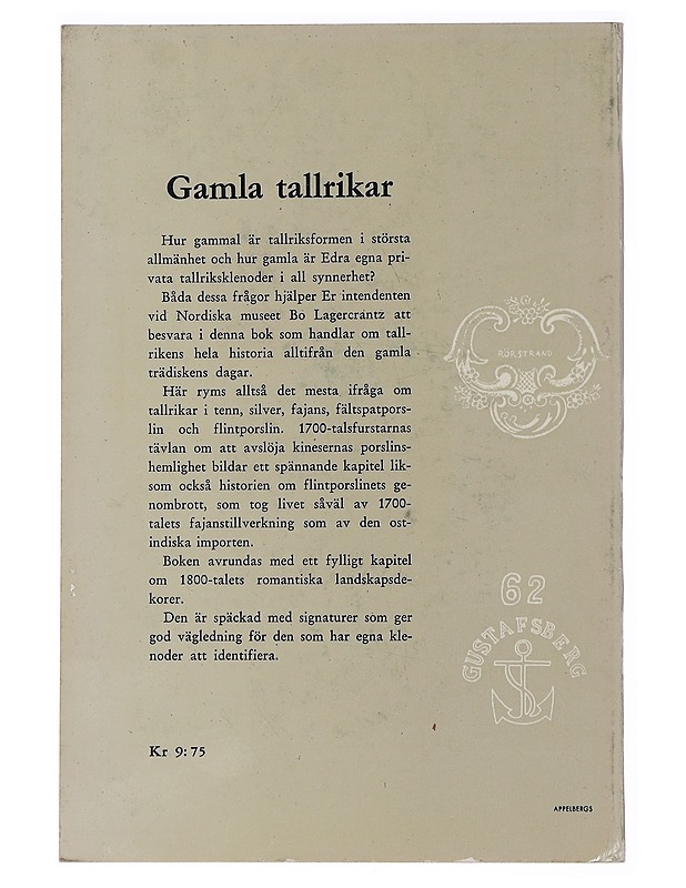 Gamla tallrikar: Ur tallrikens historia - Bo Lagercrantz - Harrastekirjat - 10105463750 - 1