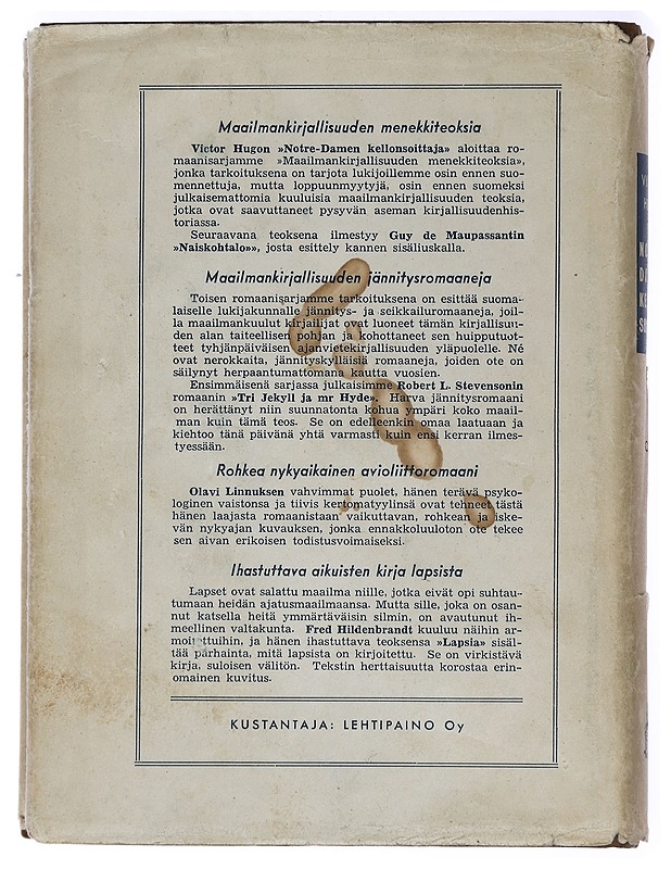 Notre-Damen kellonsoittaja. Ensimmäinen osa - Victor Hugo - Kaunokirjallisuus - 10105463777 - 1