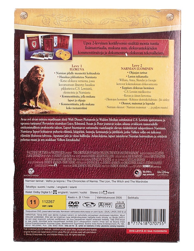 Narnian Tarinat: Velho Ja Leijona - DVD - DVD-elokuvat - 10105463812 - 1