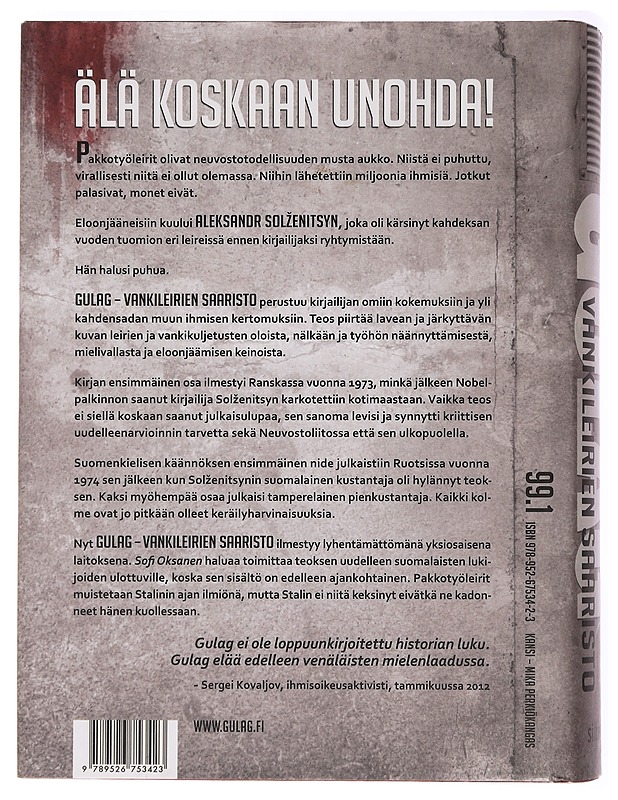 Gulag : vankileirien saaristo - Solzenitsyn, Aleksandr - Elämäkerrat ja muistelmat - 10105463831 - 1