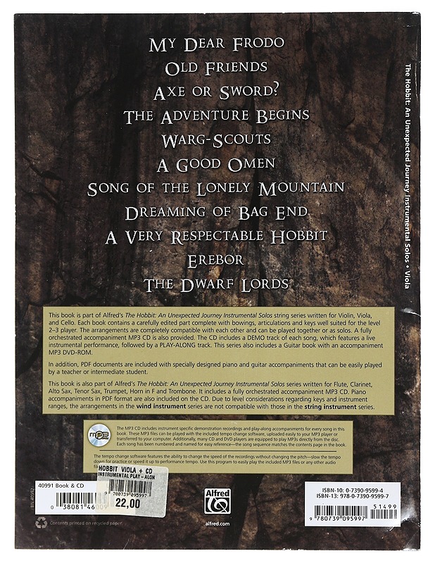 The Hobbit : An Unexpected Journey Instrumental Solos - Shore, Howard - Tietokirjat ja oppaat - 10105463860 - 1