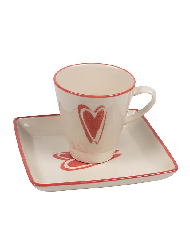 PENTIK Sydän kahvikuppi ja lautanen - Lautaset ja kulhot - 10105463914 - 0