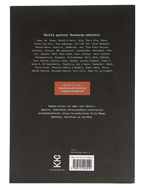 Suomirap-värityskirja - Tuomi, Elina - Harrastekirjat - 10105463926 - 1