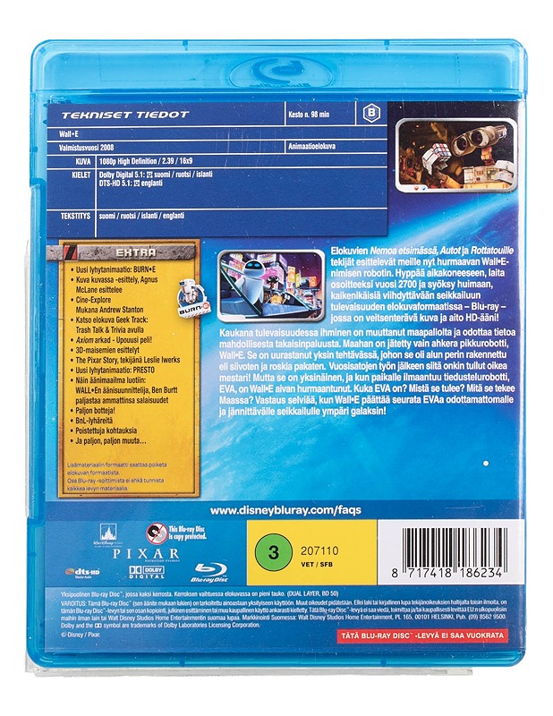 Wall-E - Blu-ray - Blu-ray-levyt - 10105463962 - 1