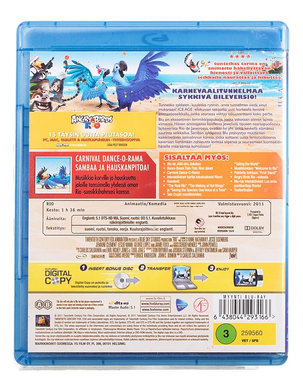 Rio - Blu-ray - Blu-ray-levyt - 10105463973 - 1