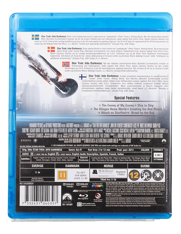 Star Trek: Into Darkness - Blu-ray - Blu-ray-levyt - 10105464023 - 1