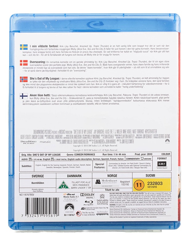 She's Out Of My League - Blu-ray - Blu-ray-levyt - 10105464032 - 1