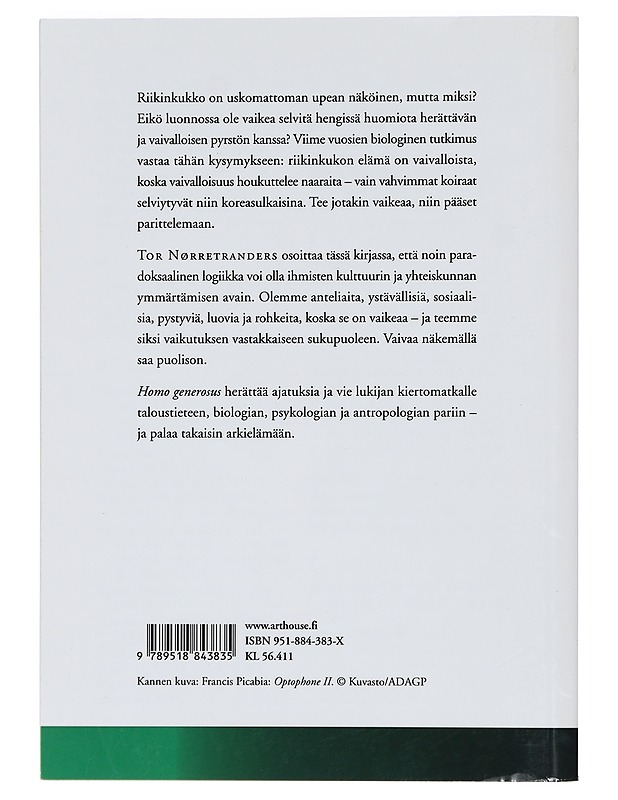 Homo generosus : seksiä, taidetta ja bisnestä - Nørretranders, Tor - Tietokirjat ja oppaat - 10105464125 - 1