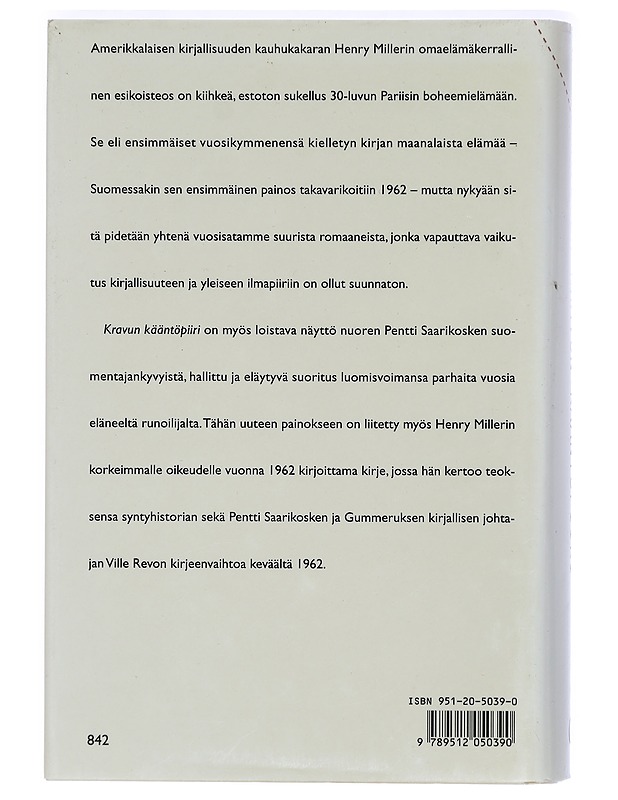 Kravun kääntöpiiri - Miller, Henry - Romaanit ja novellit - 10105464135 - 1