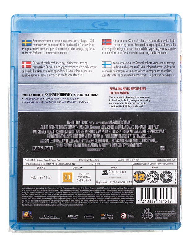 X-Men: Days of Future Past - Blu-ray - Blu-ray-levyt - 10105464233 - 1
