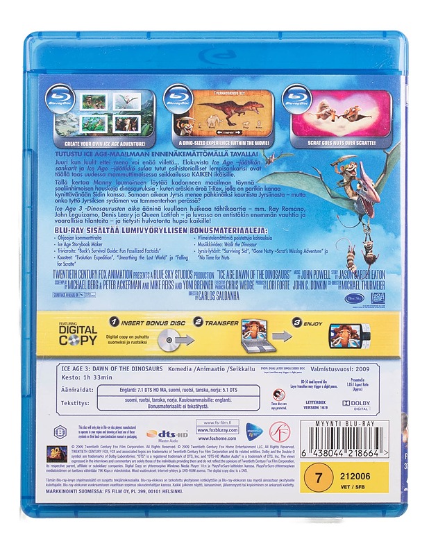 Ice Age 3: Dinosaurusten aika - Blu-ray  - Blu-ray-levyt - 10105464261 - 1