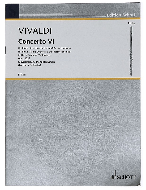 Vivaldi : Concerto VI for Flute, String Orchestra and Basso continuo - Musiikki- ja elokuvakirjat - 10105464300 - 0