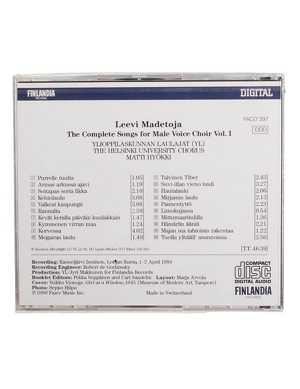 Leevi Madetoja: The Complete Songs for Male Voice Choir Vol. I - CD - CD-levyt - 10105464652 - 1