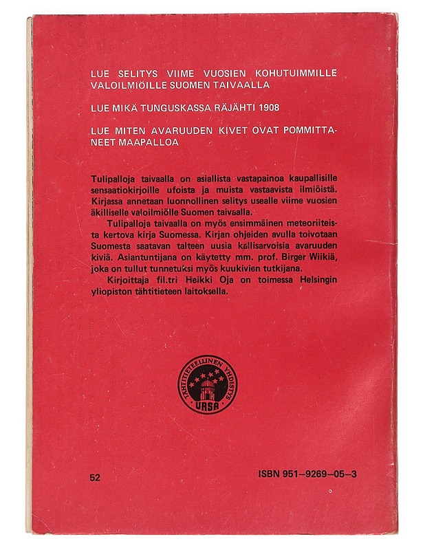 Tulipalloja taivaalla - Heikki Oja - Harrastekirjat - 10105464792 - 1